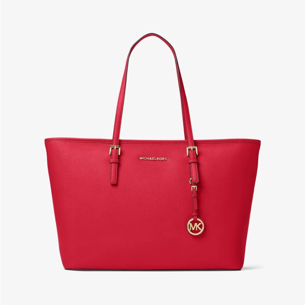 Michael Kors Jet Set Travel Medium Zip Tote Red